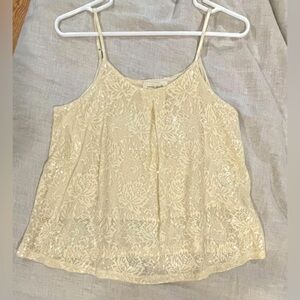 Ivory Sequin Floral Lace Tank